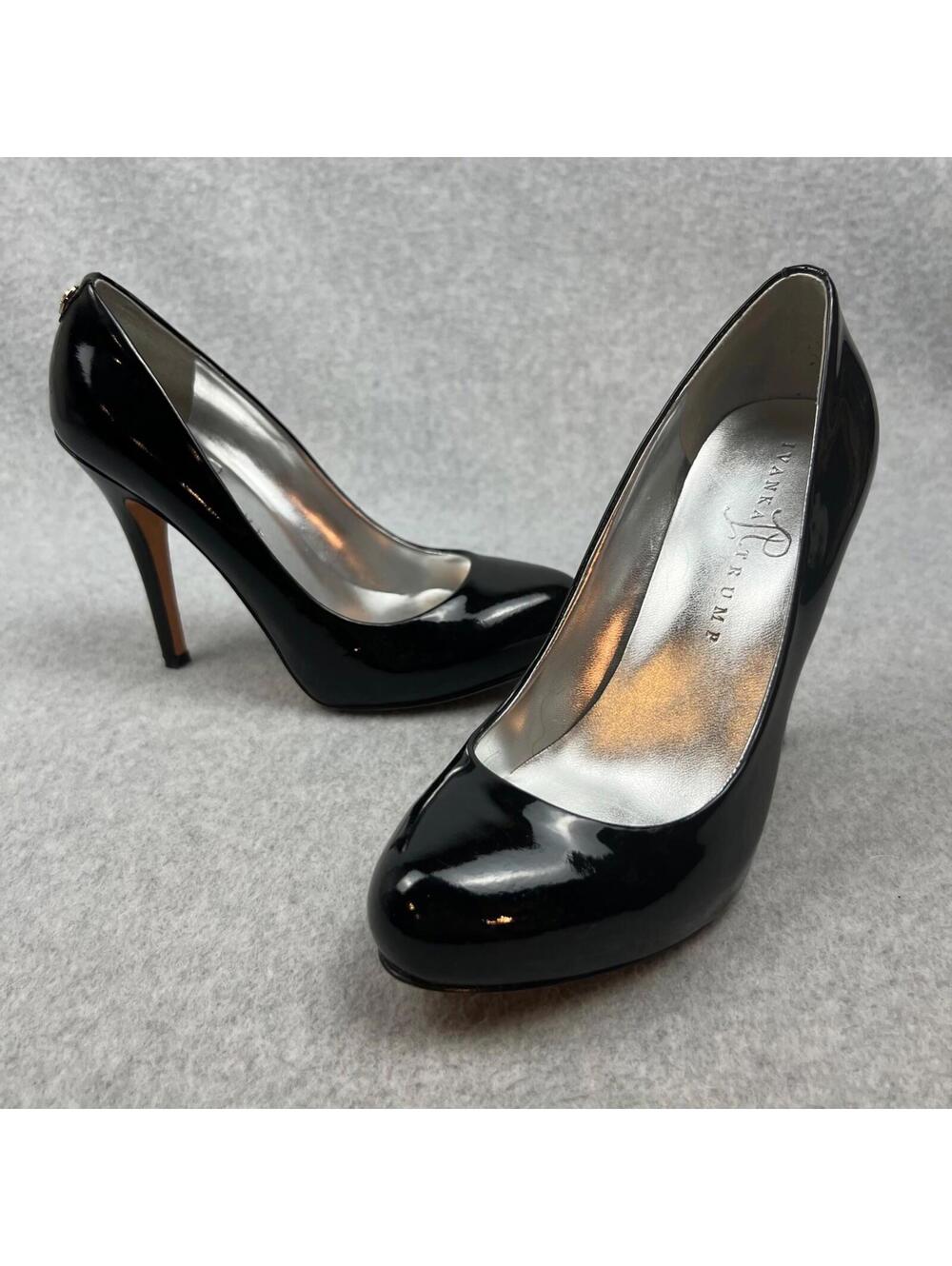 Ivanka Trump Janie Pump black patent Leather Women size 7 Round Toe Classic Chic